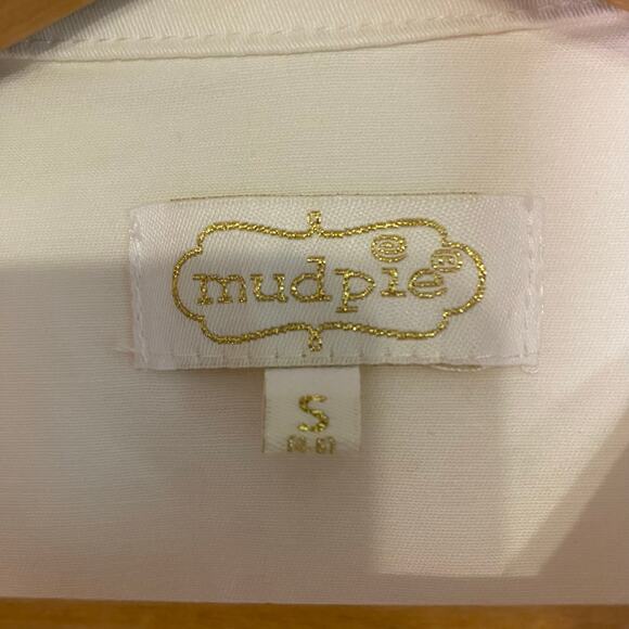 Mudpie White Sleeveless Shift Dress V Neck Classic Vacation Cotton Stretch S - Picture 5 of 13